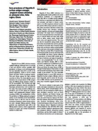 Sero-prevalence of Hepatitis B surface Antigen amongst Pregnant Women attending an Antenatal Clinic, Volta region, Ghana