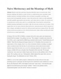 Naive Meritocracy and the Meanings of Myth